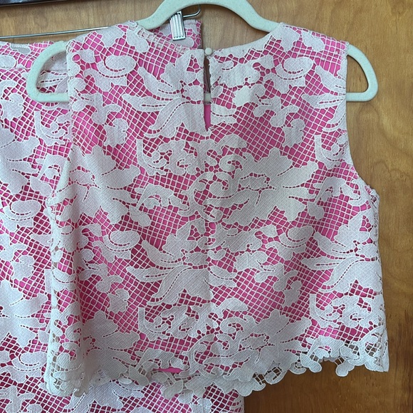 Pink and White Lace Two-Piece Set - Picture 2 of 2
